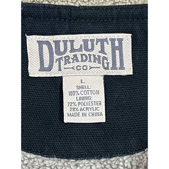 Duluth Trading Co Men’s Large Black with Interior Khaki Fleece Full Zip Hunting - Picture 8 of 11